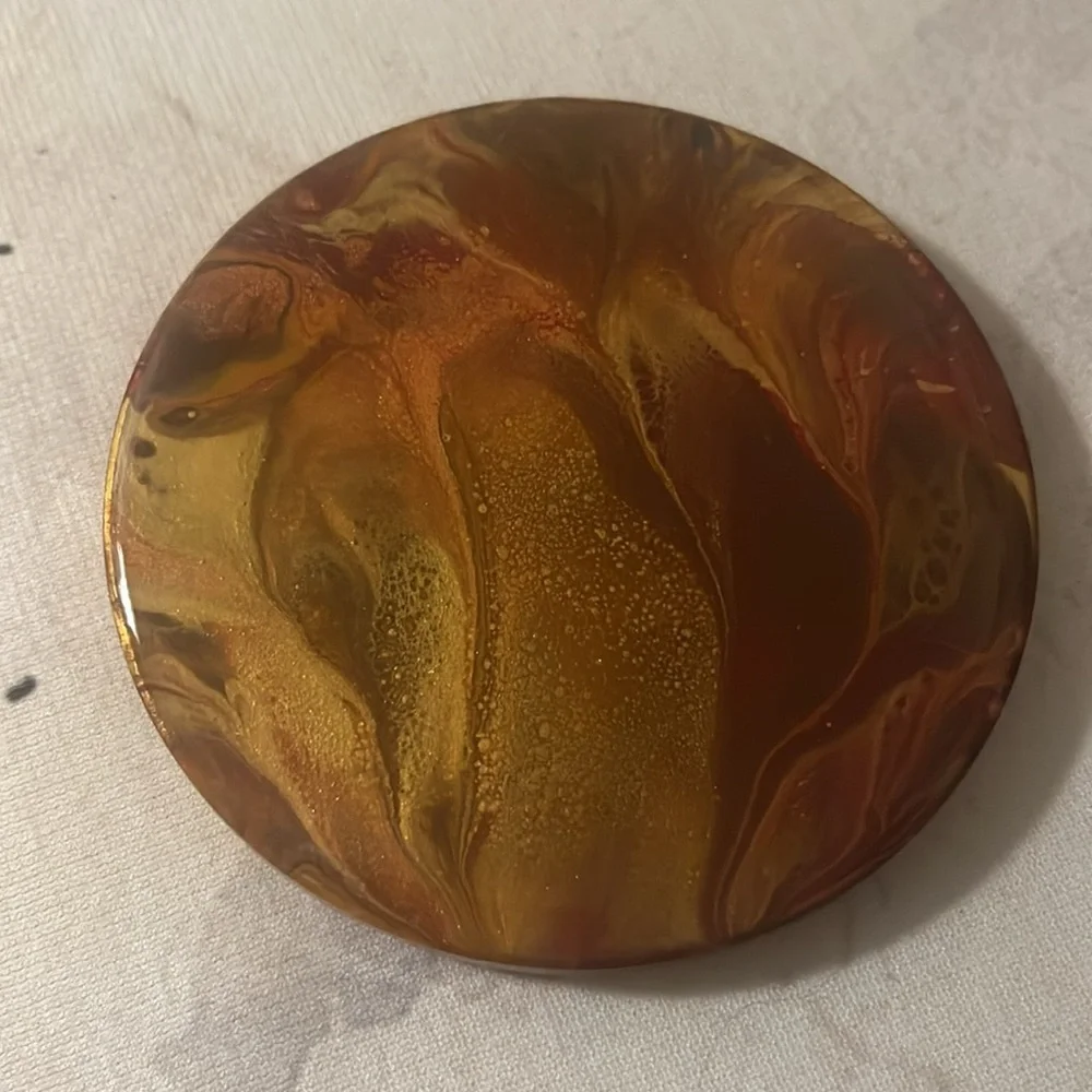 Handpoured Ceramic/resin coaster set - Picture 6 of 6